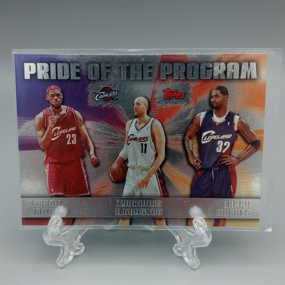 LeBron James, Ilguaskas, and Hughes Cavaliers Pride of the Program Topps